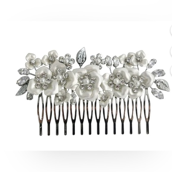 Believe by Brilliance Fine Sliver Plated Hair Comb with Genuine Cubic Zirconi... - Picture 1 of 7